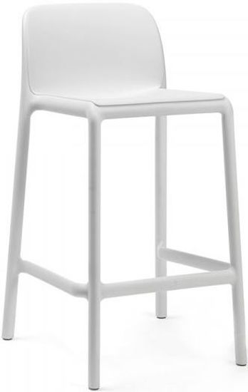 Стул пластиковый полубарный Faro Mini белый Италия