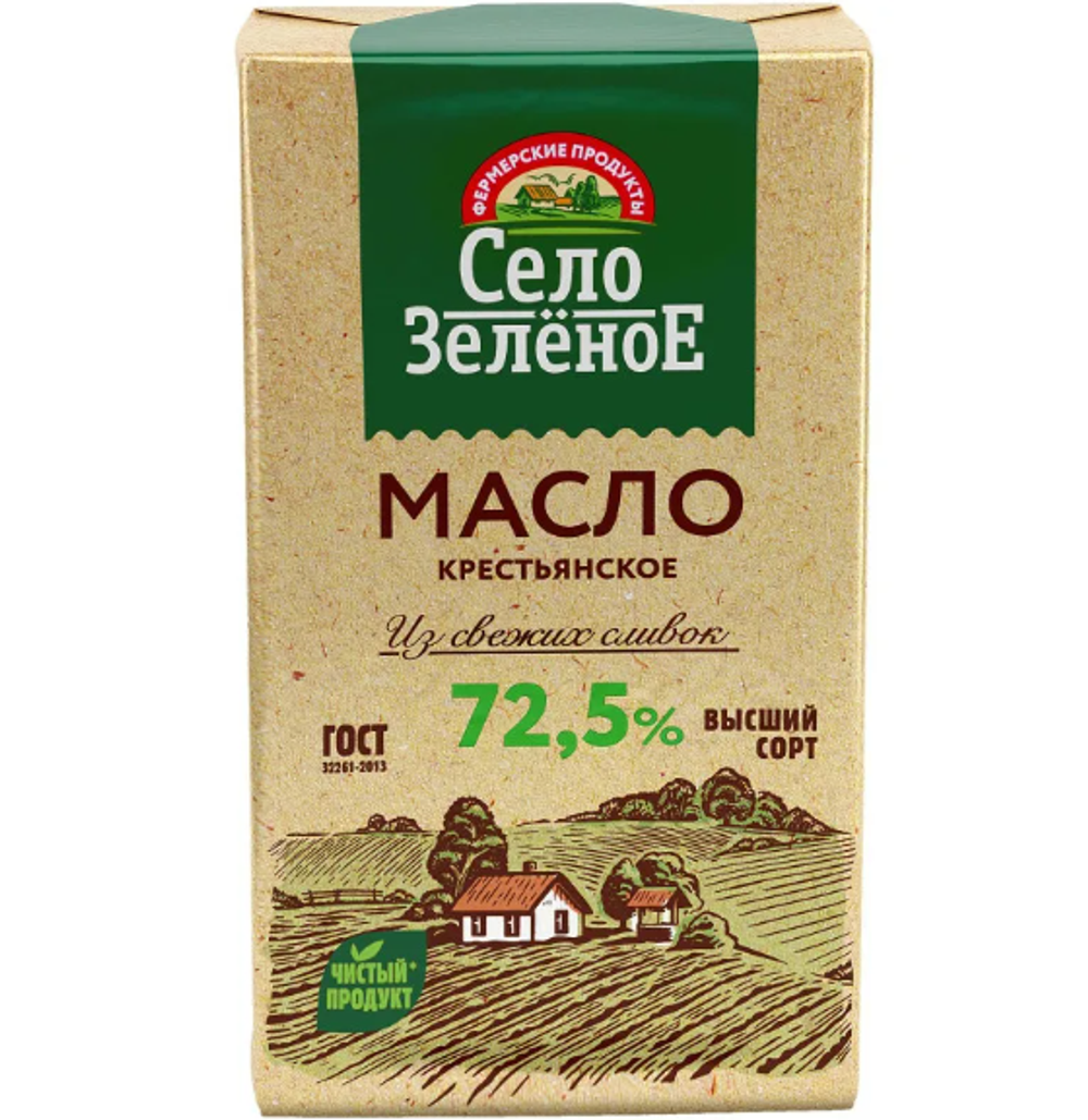 Масло крестьянское "Зеленое Село" 72.5% / 175гр