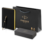 Подарочный набор Parker: шариковая ручка Parker Sonnet GT 1931497 и ежедневник чёрного цвета с имитацией под кожу рептилии