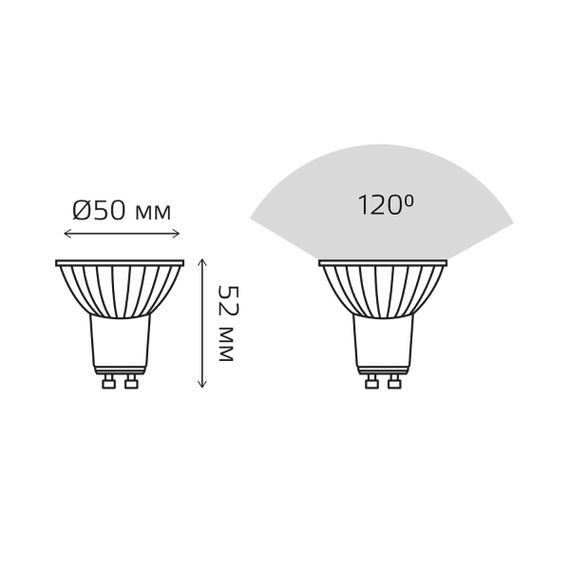 Лампа светодиодная Gauss Basic GU10 6W 3000K матовая 10106162