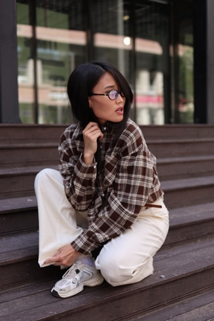 рубашка в крупную клетку