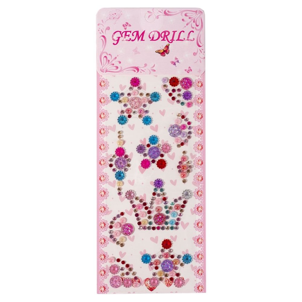 Наклейки-стразы Alingar, акриловые, "Корона", корона, цветы, пакет с европодвесом