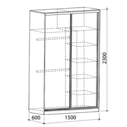 Шкаф-купе "Гранд-7 600 розы" (дуб млечный), ЛДСП 16 мм, Мебельсон, г. Ижевск
