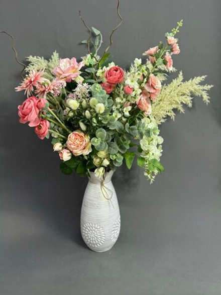 Ваза керамическая белая "Капля" (h 34 см)