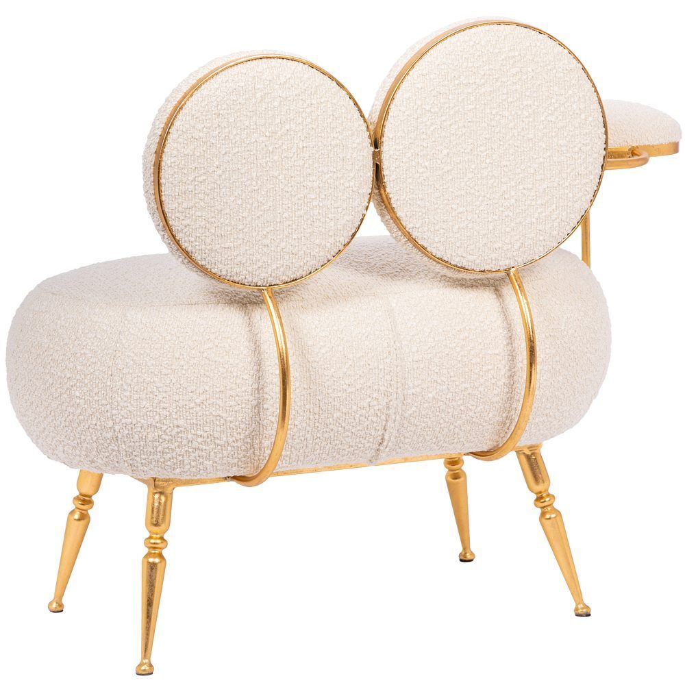 Банкетка Пьяно Золото Букле Белый