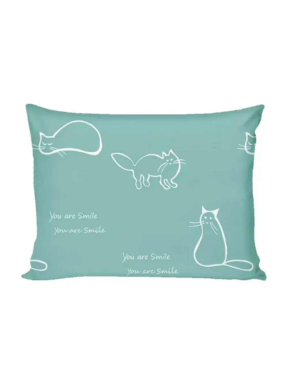 Постельное белье "КОТИКИ (мята)/Nicol" 1,5-сп наволочка 50х70 1шт Простынь 150х215 см Пододеяльник 145х215 см Сказка сатин