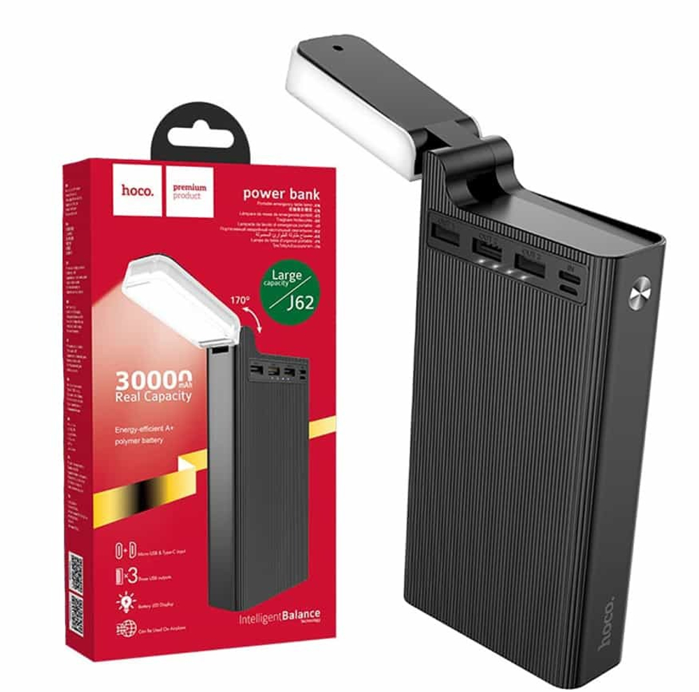 Портативный аккумулятор HOCO J62 30000 mAh (черный)