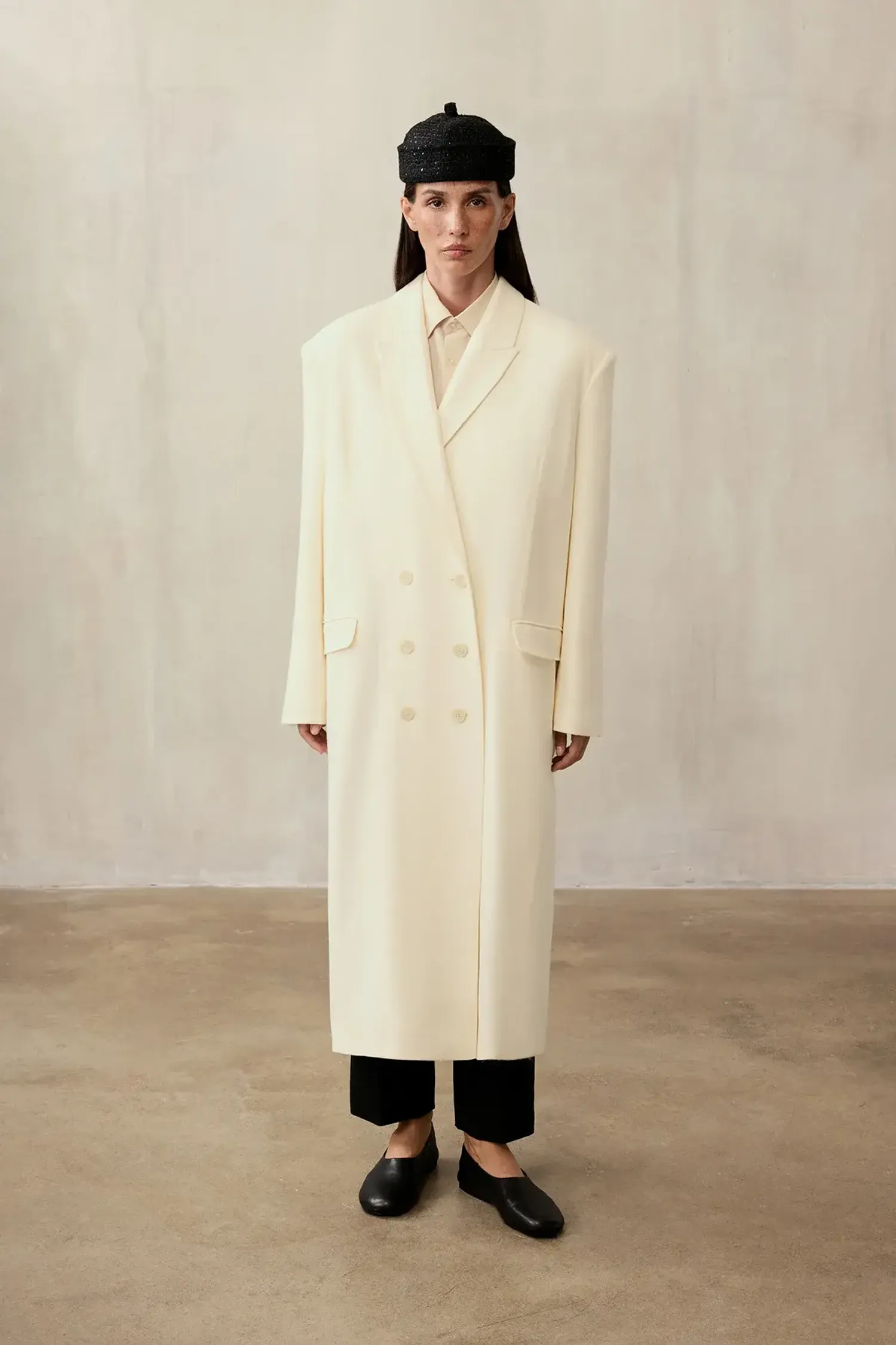 Пиджак-макси (((Вечная классика))), молочный