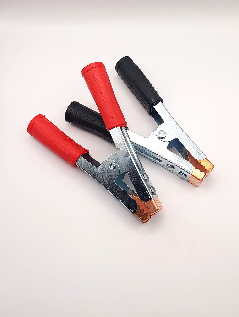 Зажим КЛЕМЫ (крокодил) для проводов АКБ до 1000 А (2 шт.) длина 150 мм медные наконечники