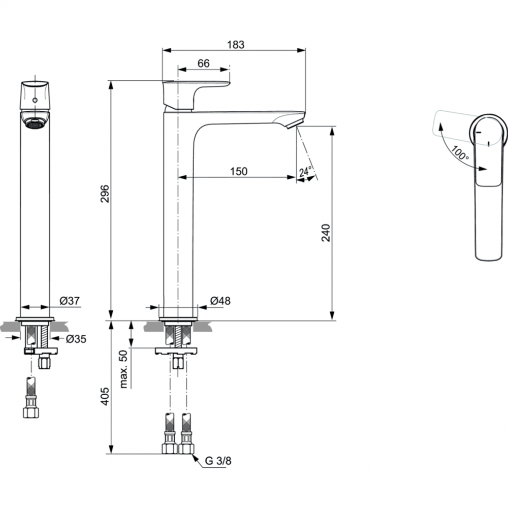 Смеситель Ideal Standard  CONNECT AIR A7028AA для умывальника