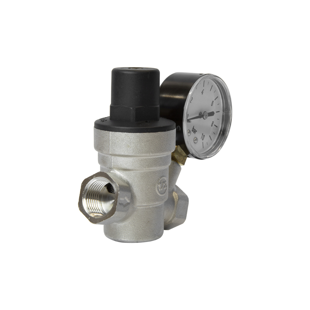 Редуктор давления мембранный 1/2" диап регул: 1,0 - 6,0 бар с манометром VRT