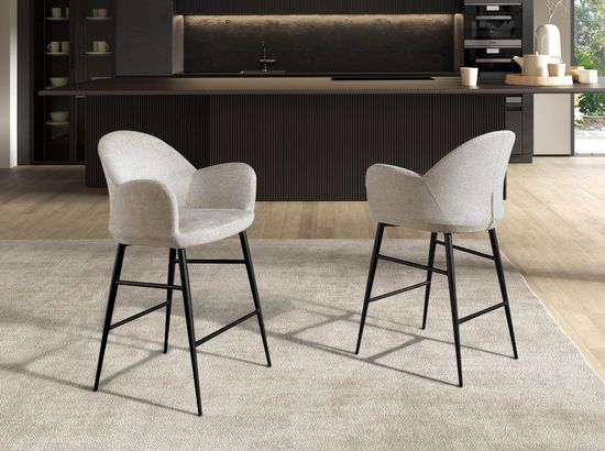 Барный стул 4174 из светло-серой ткани Испания