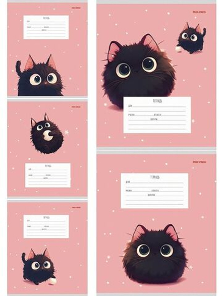 Тетрадь А5 12л кл. Проф-Пресс "Пушистик" 5 диз.в блоке