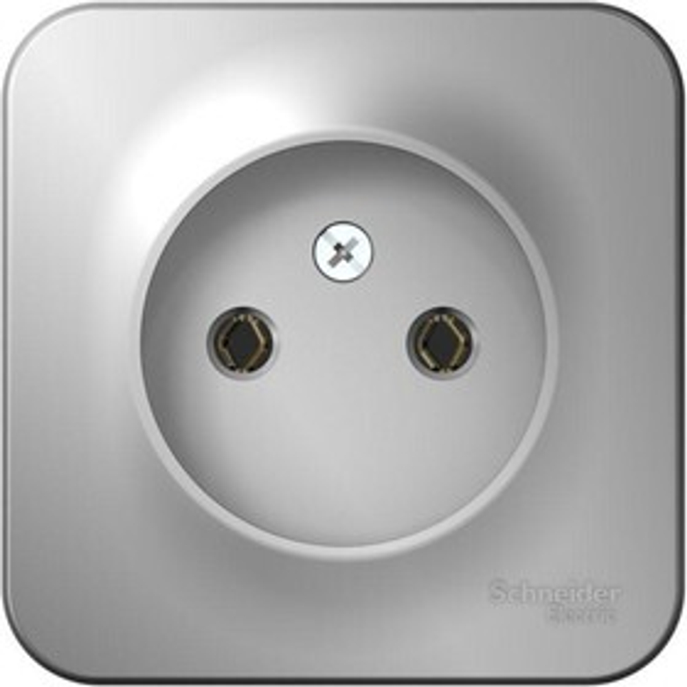Розетка 1-м ОП Blanca 16А IP20 250В без заземл. без защ. шторок с изолир. пластиной алюм.