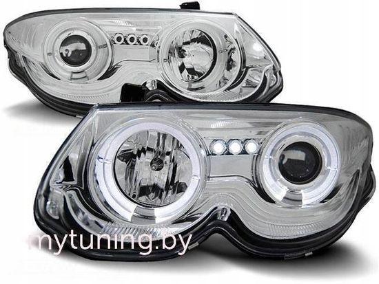 Передние фары angel eyes chrome для Chrysler 300M
