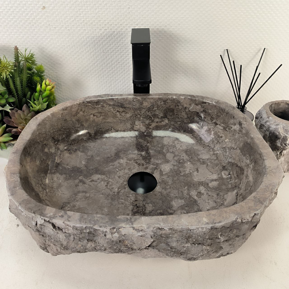 Раковина из мрамора Erozy Grey EM-65088 50*41*16 0887
