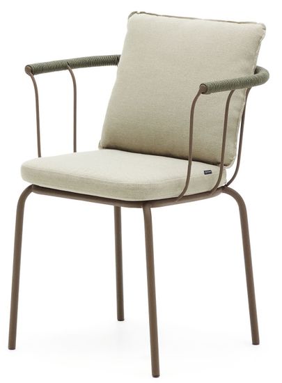 Salguer Стул из веревки и стали окрашенный в коричневый цвет