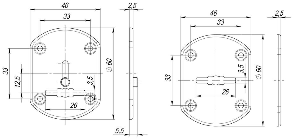 Накладка на сувальдный замок ESC.S-lift+S/OV.set (ESC021) с шторкой CP хром (2шт.)