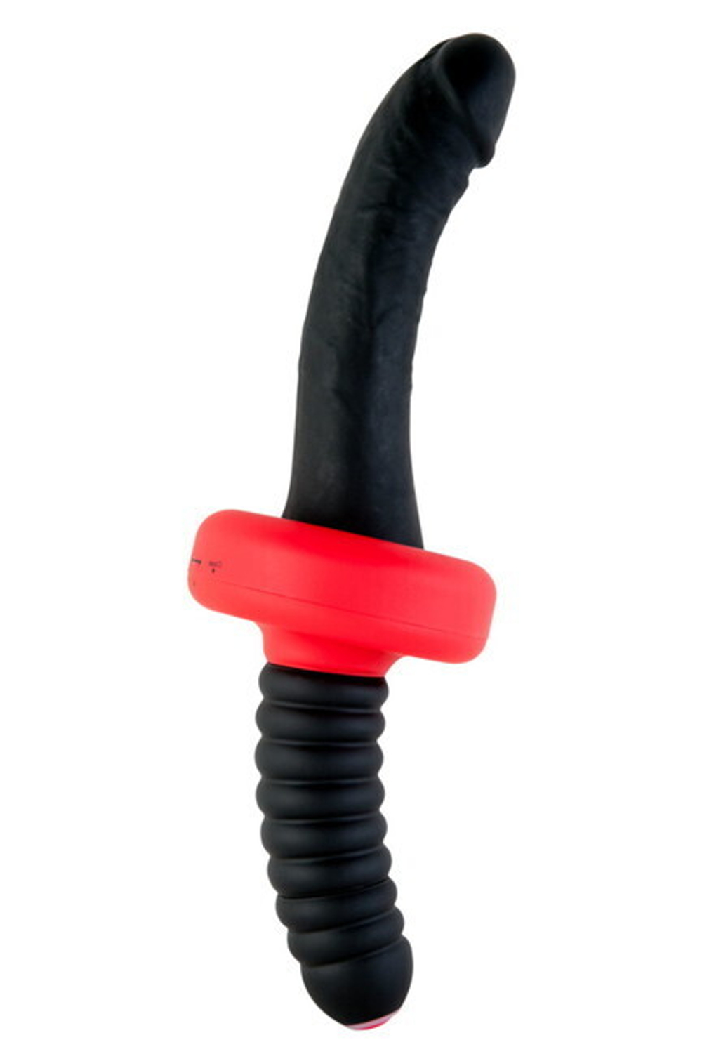 Двусторонний красный гибкий вибратор Black & Red (10 режимов,14 см) (Цвет: черный с красным)