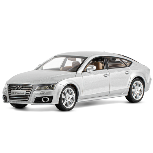 Модель 1:24 Audi A7, серебряный, откр. двери, капот и багажник, свет, звук