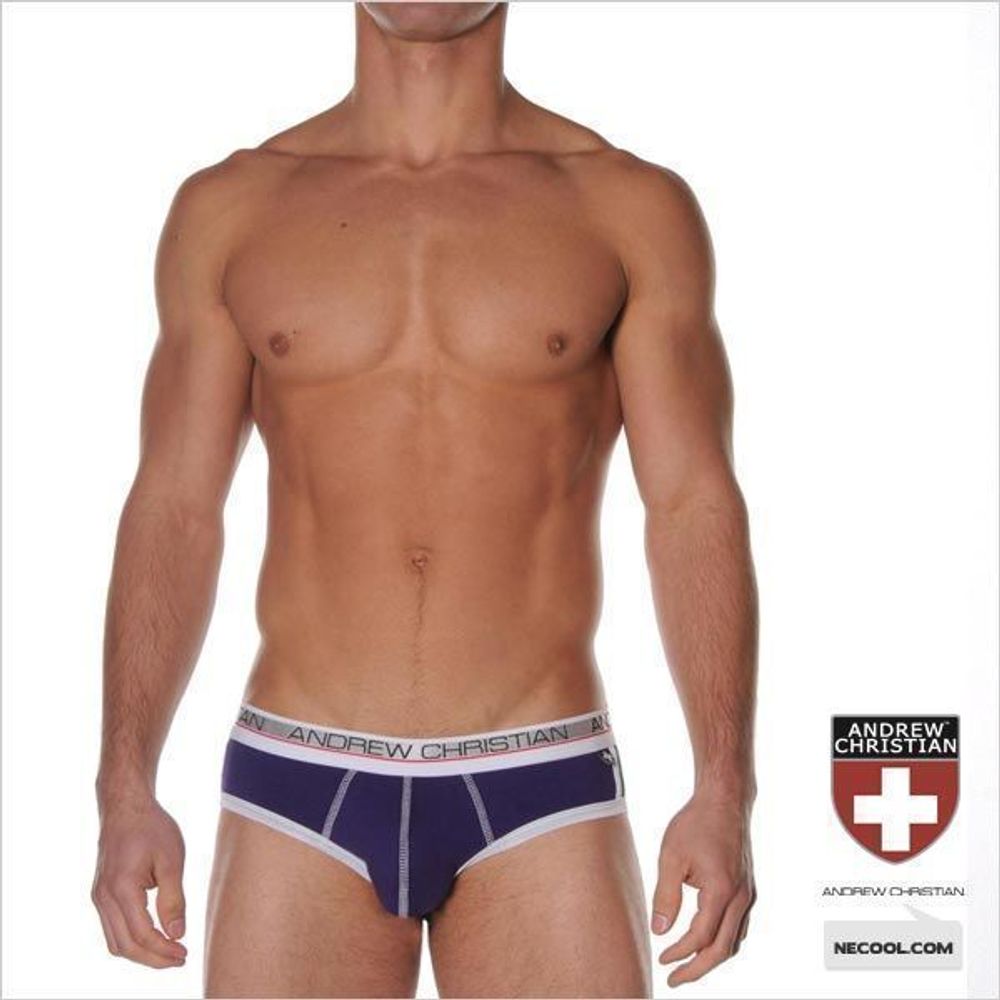 Мужские трусы брифы Andrew Christian Arena brief Purple white AC29