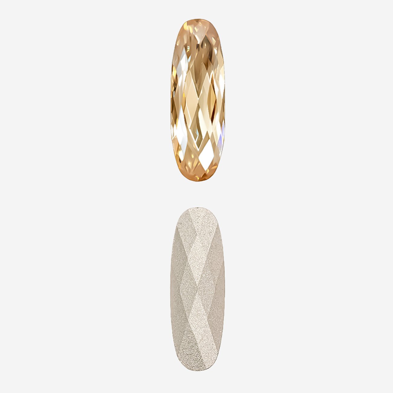Кристалл Длинный Овал (Long Classical Oval), оттенок "Светло-золотистый Кристалл"/"Light Golden Crystal", 21*7мм
