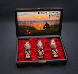 Подарочный набор стопок "Рыбак" 3 шт.