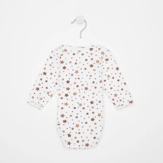 Боди детское, цвет белый/бежевый, рост 74 см