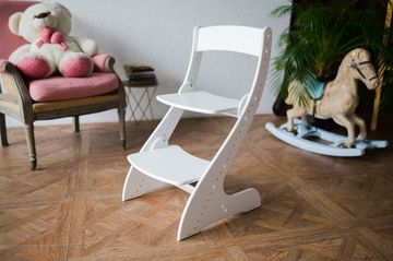 Расти стульчик «Павлин» для школьника - Белый, Деревянный 49x47x85