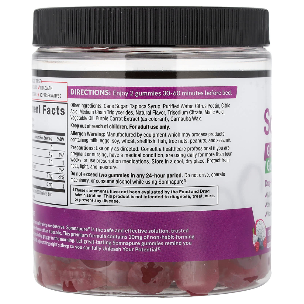 Force Factor, Somnapure®, вкусные жевательные таблетки с мелатонином, ягодный вкус, 120 жевательных таблеток (5 мг в 1 таблетке)