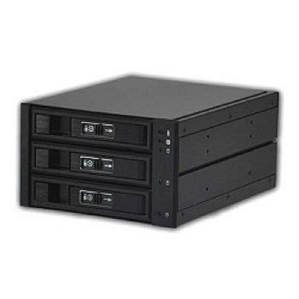 Корзина для жестких дисков HDD/SSD Procase L3-203-SATA3-BK (Hot-swap корзина 3 SATA3 / SAS 6Gb, черный, с замком, hotswap aluminium mobie rack module (2x5,25) 1xFAN 80x15mm)
