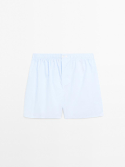 Massimo Dutti Трусы-боксеры в мелкую клетку, небесно-голубой