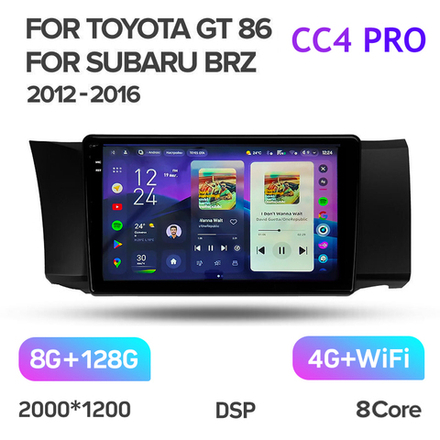 Teyes CC4 Pro 9" для Toyota GT 86 2012-2016