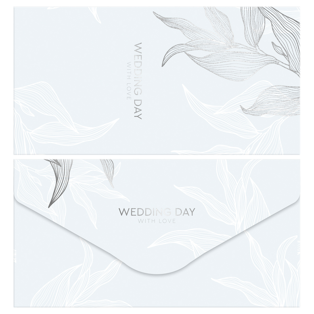 Конверт для денег MESHU "Wedding" 85*164мм, матовая ламинация, фольга, 3 дизайна