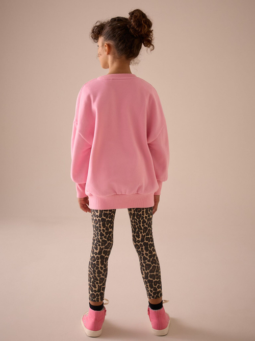 Толстовка и легинсы в комплекте для девочки Next E61-411, Розовый, Коричневый