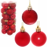 Новогодние шары 4 см (набор 24 шт) «Микс фактур», красный