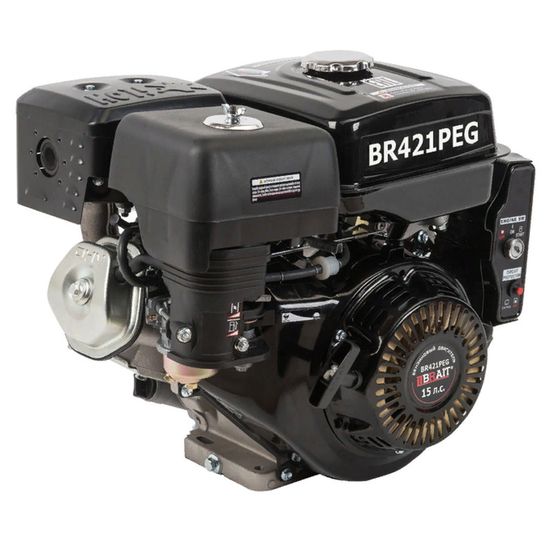 Двигатель бензиновый "BRAIT" BR421PEG (15 л.с., вал под шлицы, эл стартер)