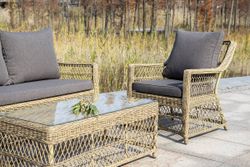 "Гранд Латте" стол журнальный из искусственного ротанга, цвет соломенный