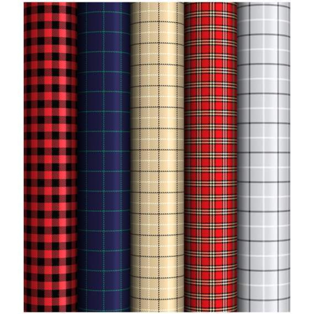 Упаковочная бумага глянц. 70*100см, ArtSpace "Tartan", 1 лист, 65г/м2, ассорти 5 дизайнов И