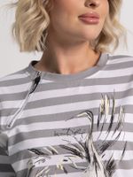 Блуза Журавлиная песня (бело-серая) Б15285-18М LT Collection