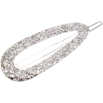 Зажим для волос на блистере «АТЛАНТА», овал, цвет серебро, 6.5*2.5см (пакет с подвесом)