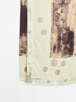 Massimo Dutti Атласная юбка миди с принтом, бордо