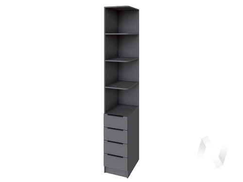 Угловое завершение Мадрид 0;35 с 4 ящ. правое (графит серый)