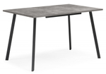 Стол деревянный Woodville Кортни 117 (157) x 77 бетон светлый, черный матовый, ножки черные