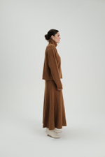 Коричневая шерстяная юбка