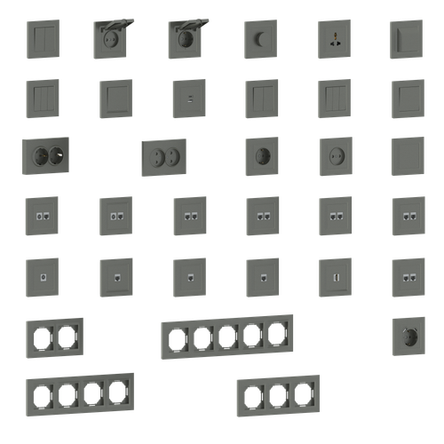 Рамка 4-я, Wave матовый титан, серия A07