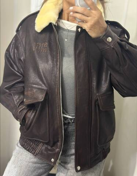 Кожаная куртка MIU MIU