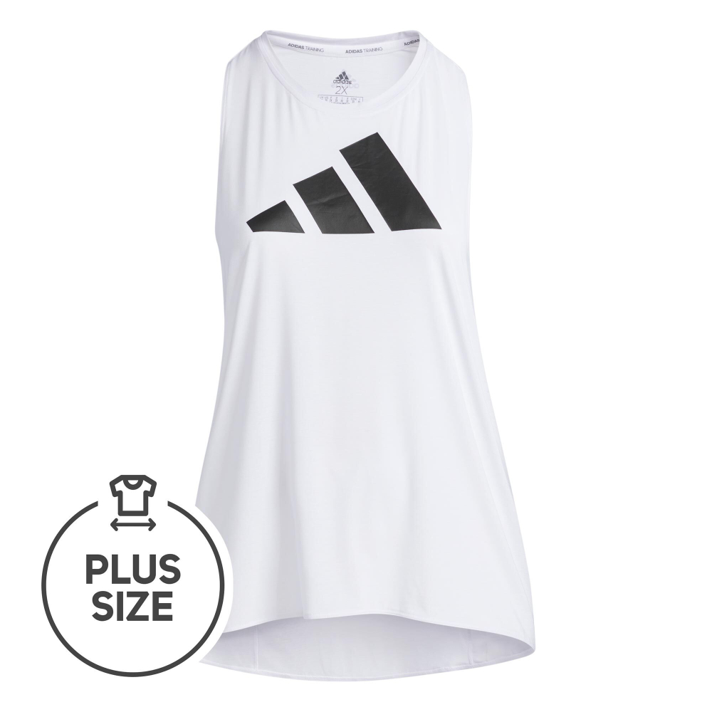 Женская теннисная майка adidas 3BAR Logo Plus Size Tank Top Women - White