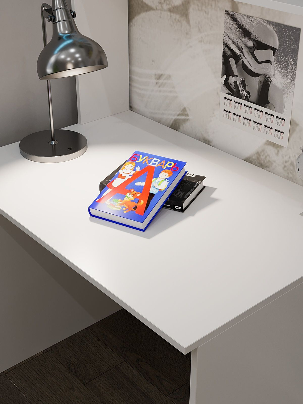 Стол письменный, стол компьютерный, белый,120х60