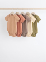 Боди с коротким рукавом для малышей Next K79-805, 5 шт., Хаки, Бежевый, Коричневый